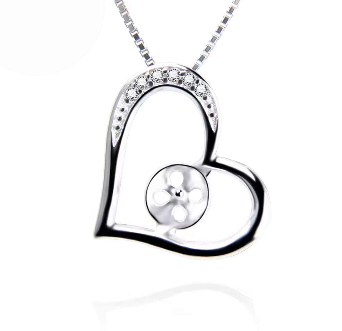 Sterling silver Heart Pearl Pendant